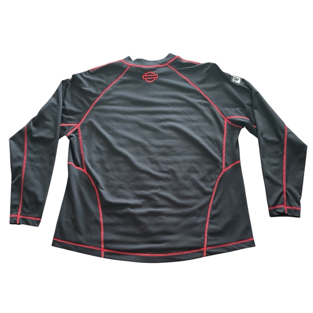 Harley-Davidson Ladies 2XL Long Sleeve Top. Gently used. Stunning Red Trim! - Picture 4 of 12